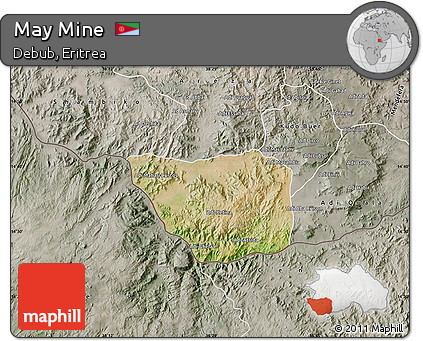 Satellite Map of May Mine, semi-desaturated