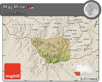 Satellite Map of May Mine, shaded relief outside