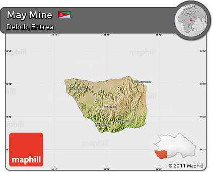 Satellite Map of May Mine, single color outside