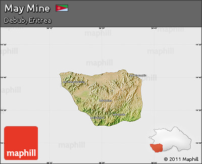 Satellite Map of May Mine, single color outside
