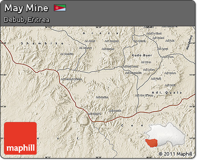 Shaded Relief Map of May Mine