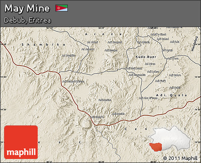Shaded Relief Map of May Mine