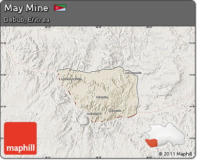 Shaded Relief Map of May Mine, lighten