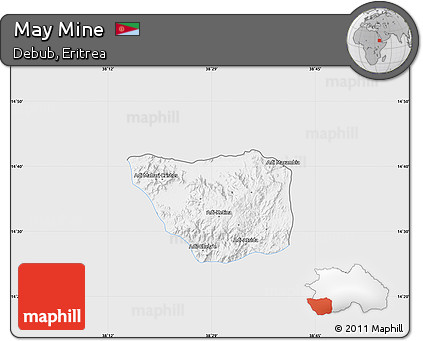 Silver Style Map of May Mine, single color outside