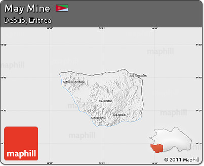 Silver Style Map of May Mine, single color outside