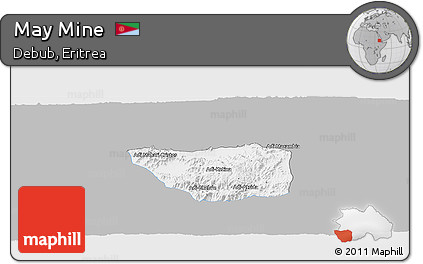 Gray Panoramic Map of May Mine, single color outside