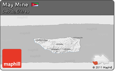 Gray Panoramic Map of May Mine, single color outside