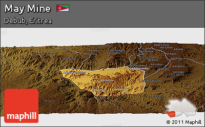 Physical Panoramic Map of May Mine, darken