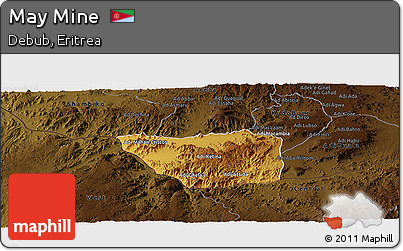 Physical Panoramic Map of May Mine, darken