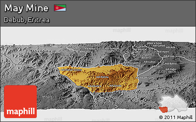 Physical Panoramic Map of May Mine, desaturated