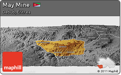 Physical Panoramic Map of May Mine, desaturated