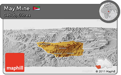 Physical Panoramic Map of May Mine, lighten, desaturated