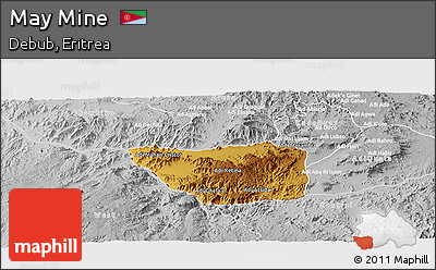 Physical Panoramic Map of May Mine, lighten, desaturated