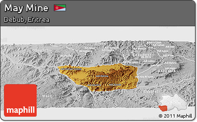 Physical Panoramic Map of May Mine, lighten, desaturated