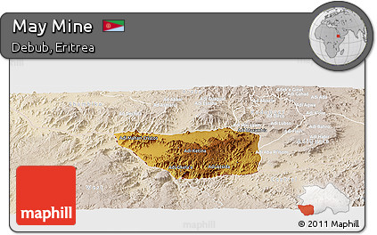 Physical Panoramic Map of May Mine, lighten