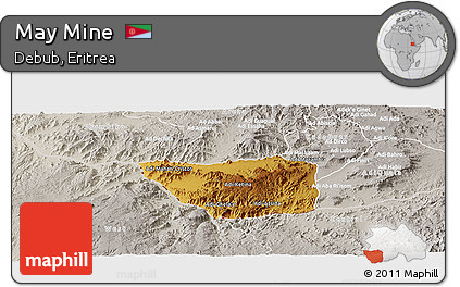 Physical Panoramic Map of May Mine, lighten, semi-desaturated