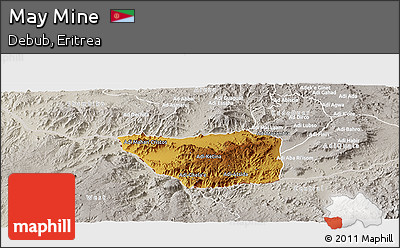 Physical Panoramic Map of May Mine, lighten, semi-desaturated