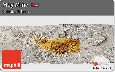 Physical Panoramic Map of May Mine, lighten, semi-desaturated