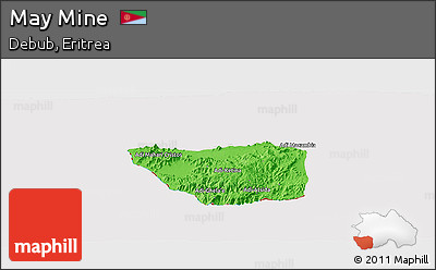 Political Panoramic Map of May Mine, cropped outside
