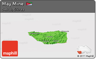 Political Panoramic Map of May Mine, cropped outside