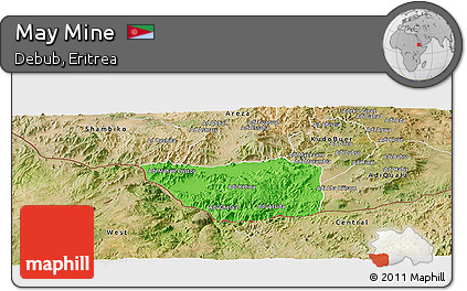 Political Panoramic Map of May Mine, satellite outside