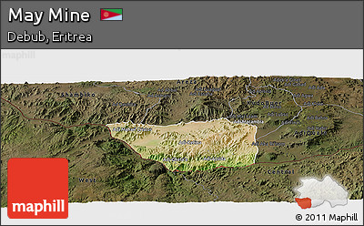 Satellite Panoramic Map of May Mine, darken