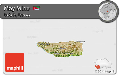 Satellite Panoramic Map of May Mine, single color outside