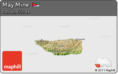 Satellite Panoramic Map of May Mine, single color outside
