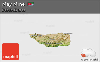 Satellite Panoramic Map of May Mine, single color outside