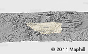 Shaded Relief Panoramic Map of May Mine, darken, desaturated