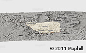 Shaded Relief Panoramic Map of May Mine, darken, semi-desaturated