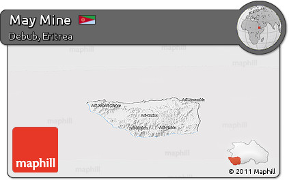 Silver Style Panoramic Map of May Mine, single color outside
