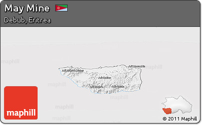 Silver Style Panoramic Map of May Mine, single color outside
