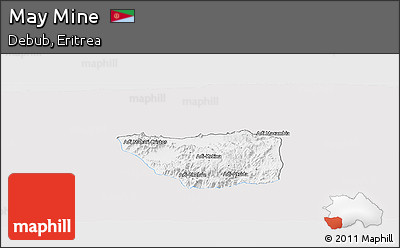 Silver Style Panoramic Map of May Mine, single color outside