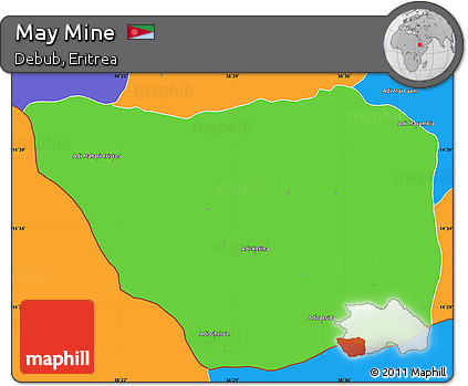 Political Simple Map of May Mine
