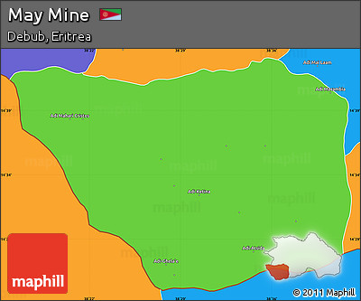 Political Simple Map of May Mine