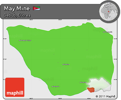 Political Simple Map of May Mine, single color outside