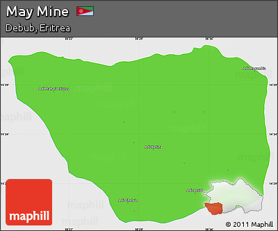 Political Simple Map of May Mine, single color outside