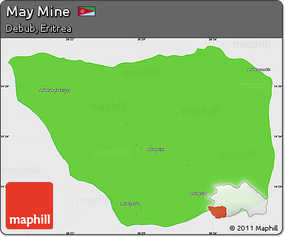 Political Simple Map of May Mine, single color outside