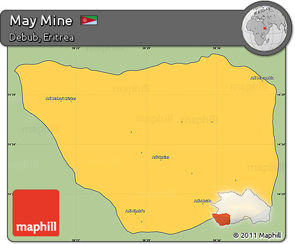 Savanna Style Simple Map of May Mine, cropped outside