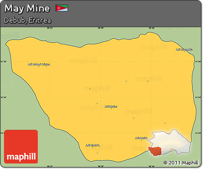 Savanna Style Simple Map of May Mine, cropped outside