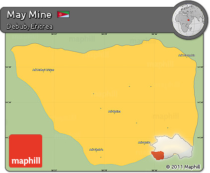 Savanna Style Simple Map of May Mine, single color outside