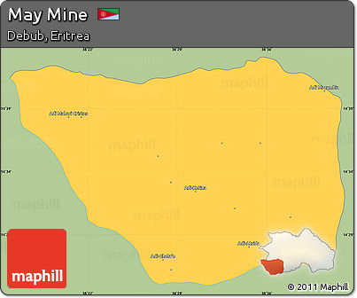Savanna Style Simple Map of May Mine, single color outside