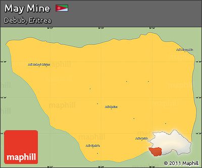 Savanna Style Simple Map of May Mine, single color outside