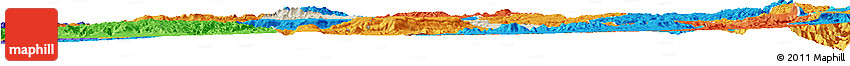 Shaded Relief Horizon Map of Mendefera, political outside