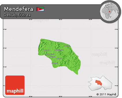 Political Map of Mendefera, cropped outside
