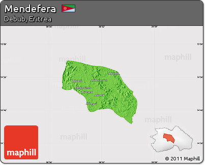 Political Map of Mendefera, cropped outside