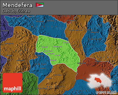 Political Map of Mendefera, darken