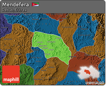 Political Map of Mendefera, darken