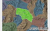 Political Map of Mendefera, darken, semi-desaturated